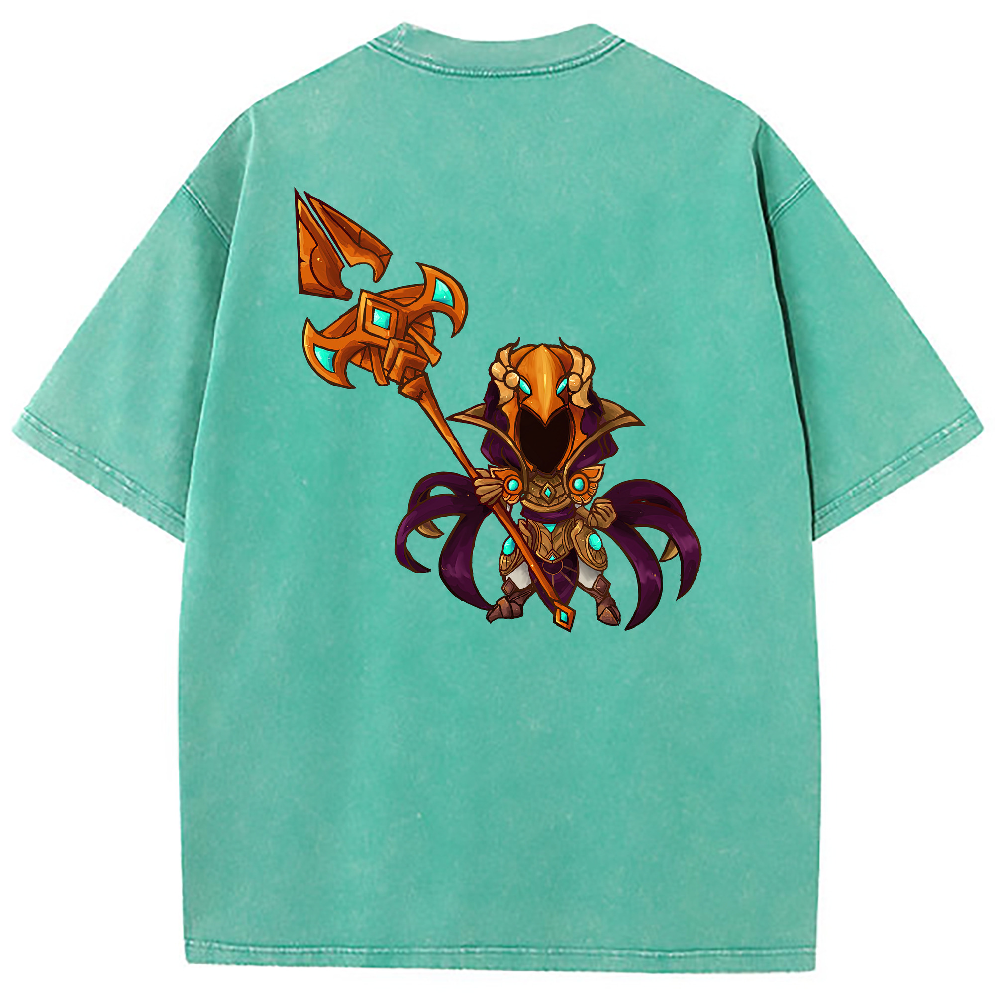 （画像用） リーグ・オブ・レジェンド League of Legends LOL 綿100% ヴィンテージ風 半袖Tシャツ（背面プリント）